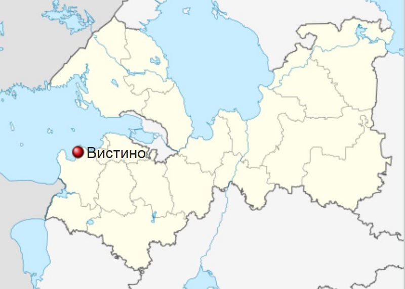 Вистино на карте Ленинградской области.